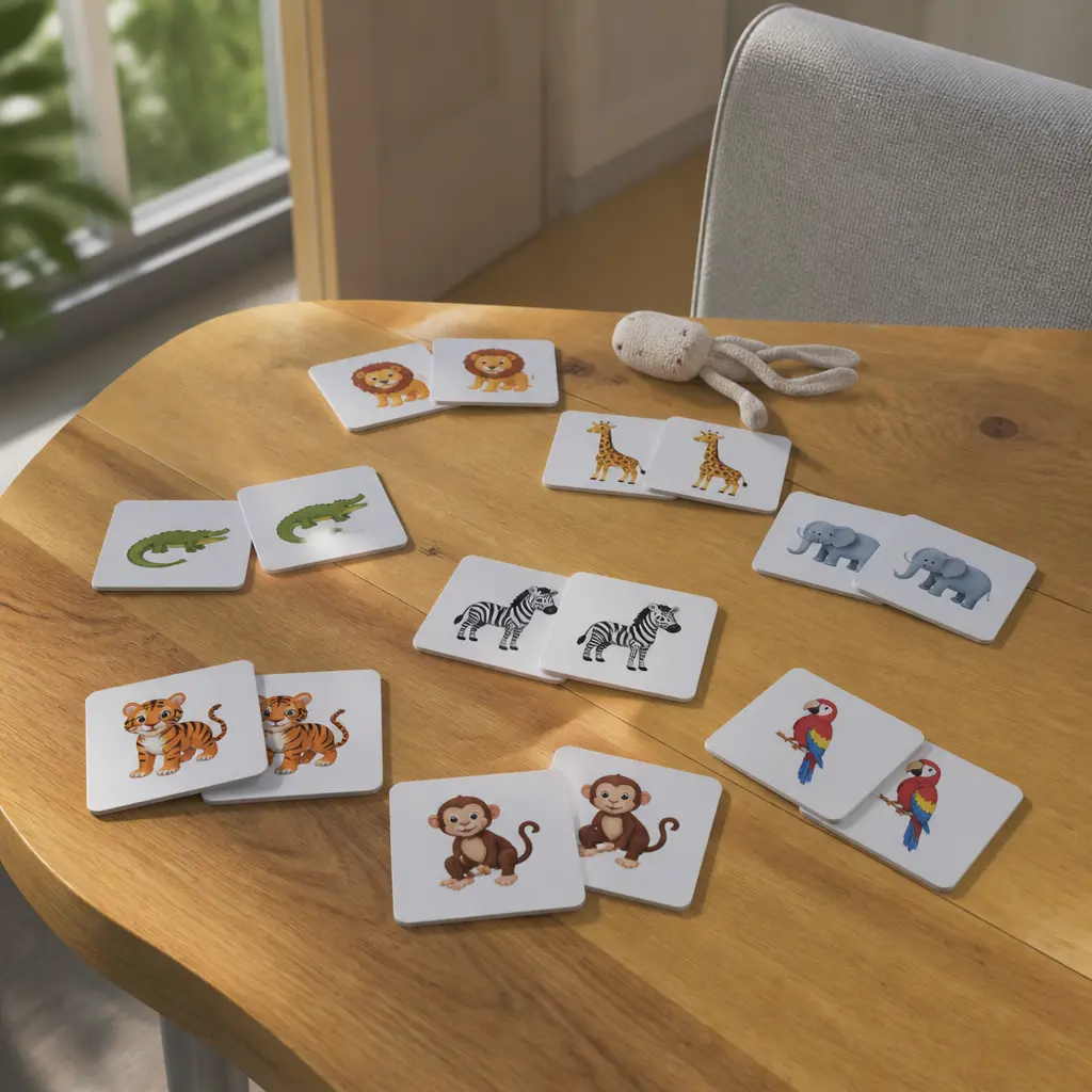 Kids Memory Card Game — Short attention spans need a short game, and a well-illustrated matching set wraps up in ten minutes flat, which means it gets
