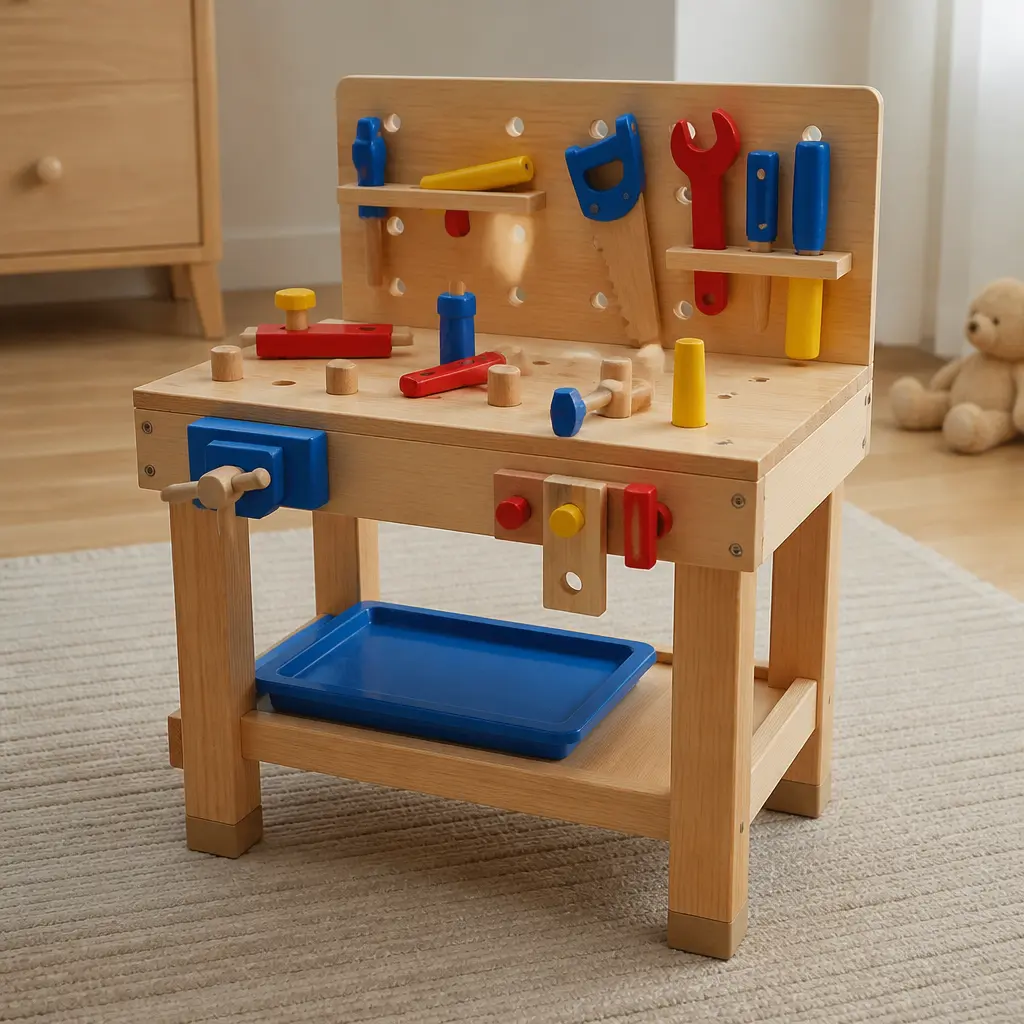 Kids Tool Bench — If he follows you around every time a shelf needs fixing, hand him a bench of his own instead of the real hammer. Christmas gift ideas for