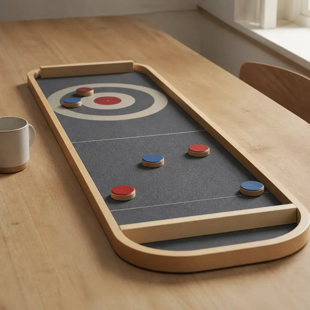 Tabletop Curling Game — Nobody in this family has ever curled on actual ice, and that is exactly why the tabletop version works. Christmas gift ideas for kids