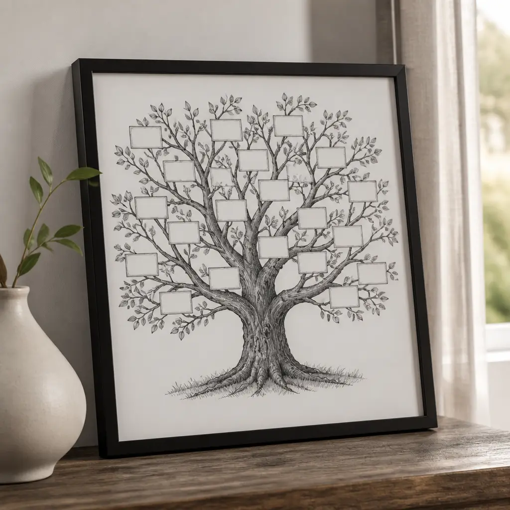 Family Tree Print — She keeps every name in her head already, but seeing them laid out on paper hits differently. Christmas gift ideas for mom