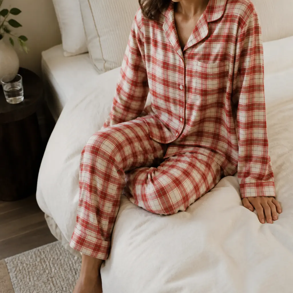 Flannel Pajama Set — Not the thin kind that wears through by spring, the kind with real weight to it. Christmas gift ideas for women
