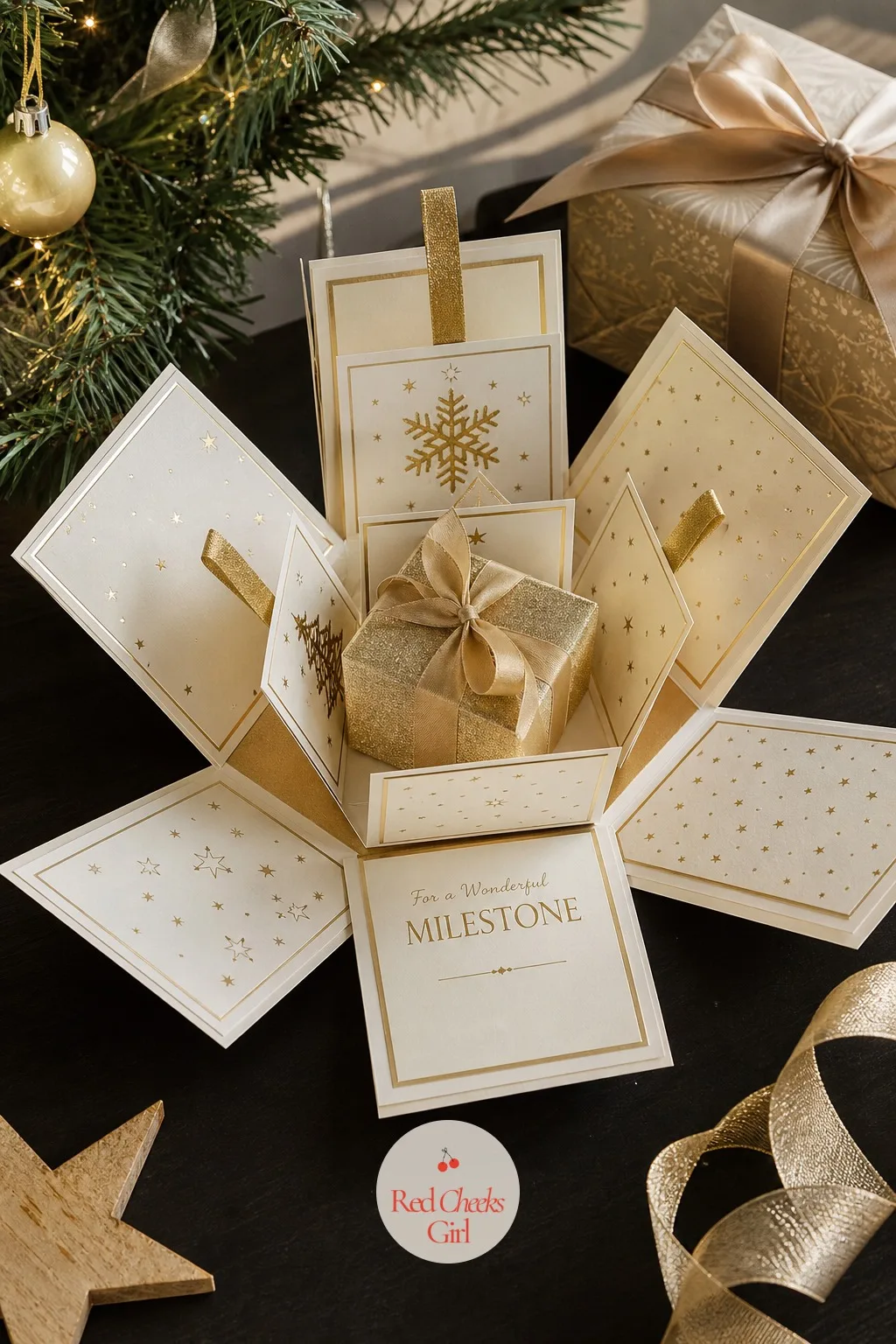 Exploding Box Gift for a Milestone Present — Templates exist online to print and score at home, though pre-cut kits exist for anyone who would rather not