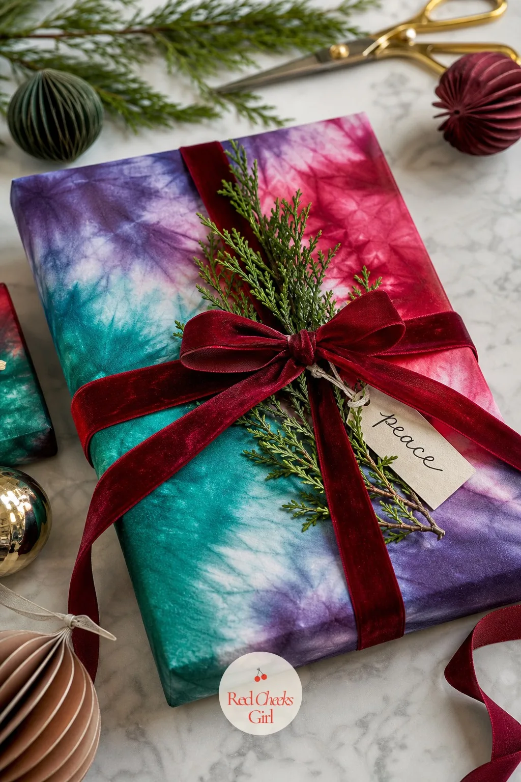 Tie-Dye Wrapping Paper in Jewel Tones — If the gift is for someone who still owns a lava lamp, this is her wrap. Christmas gift wrapping ideas