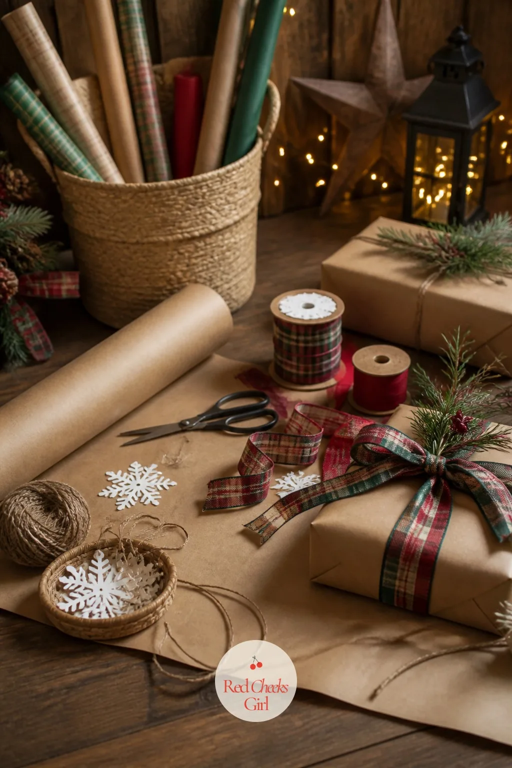 The Gift Wrapping Corner — A pile of unwrapped presents on the floor is not a decor moment, but the wrapping station five minutes before the paper goes on