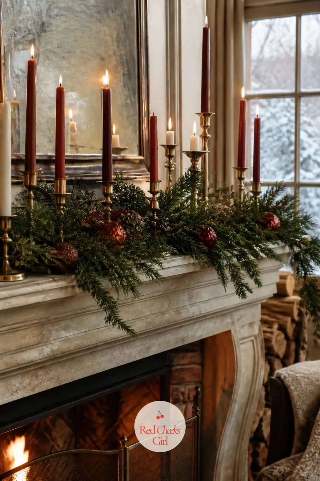 The Mantel for a Long Movie Night — A bare mantel looks like you forgot, and a mantel crowded with plastic poinsettias looks like you tried too hard. Christmas