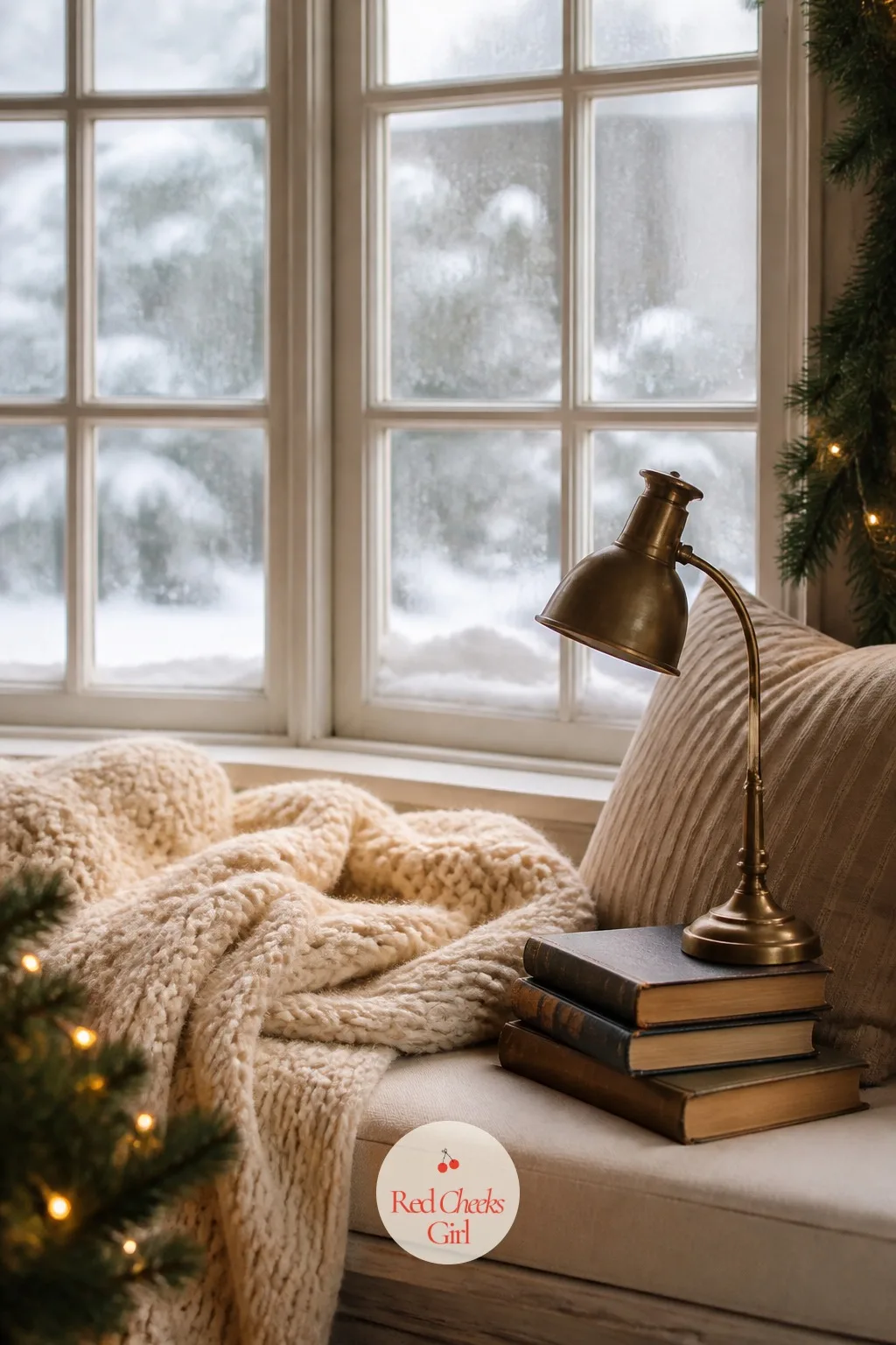 The Window Seat — Every house like this one needs a spot built for exactly one person and a book, and it is usually the smallest corner in the room. Christmas