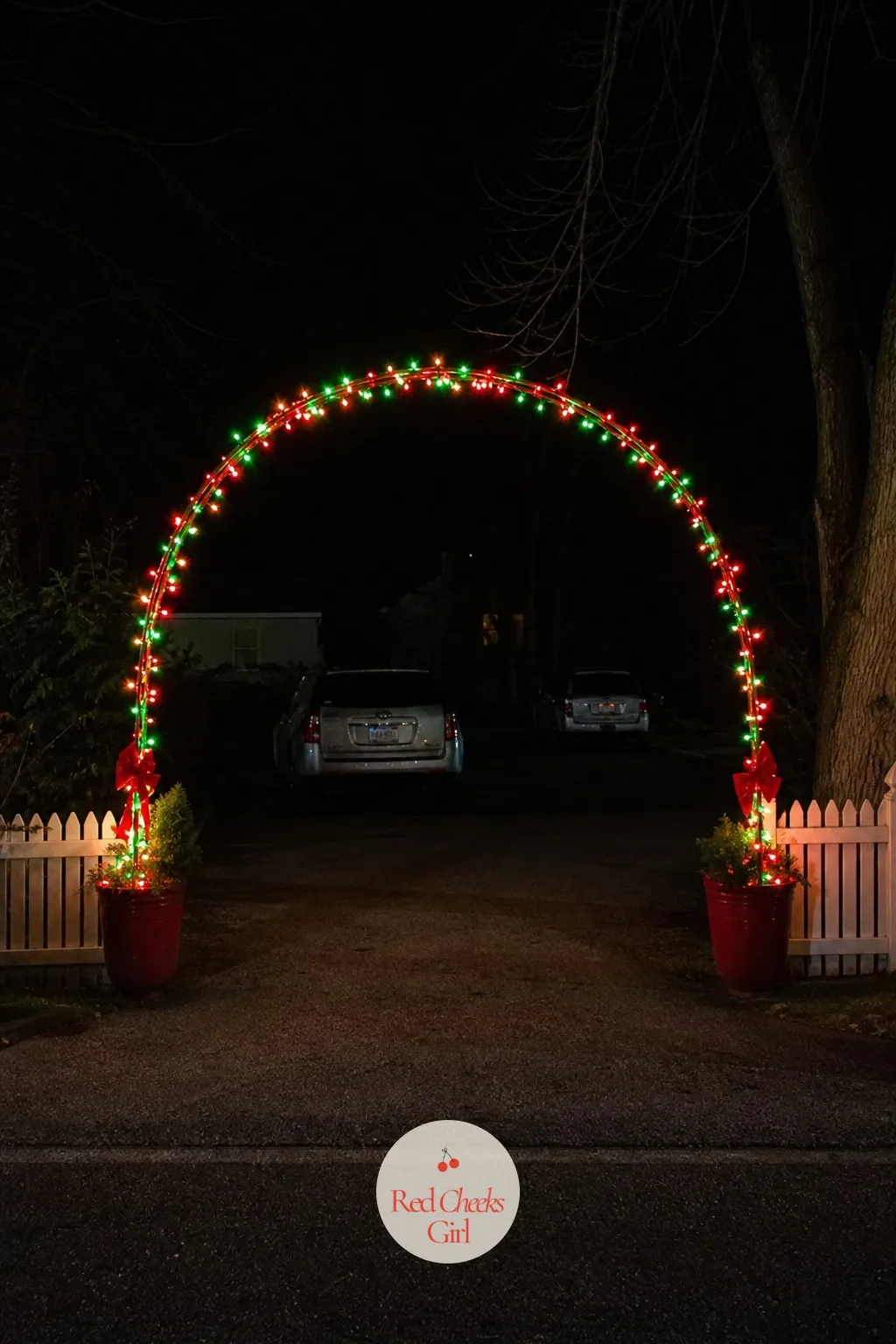 A Lighted Arch Over the Driveway — This is the one entry on the whole list built purely for delight, and it earns its one exclamation mark: nobody expects to