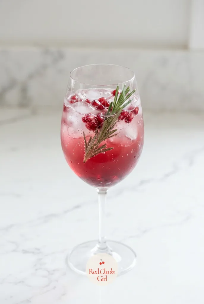 Pomegranate Rosemary Spritz. Christmas mocktail recipes