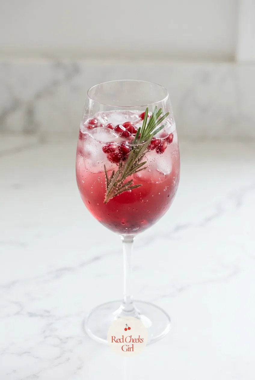 Pomegranate Rosemary Spritz. Christmas mocktail recipes