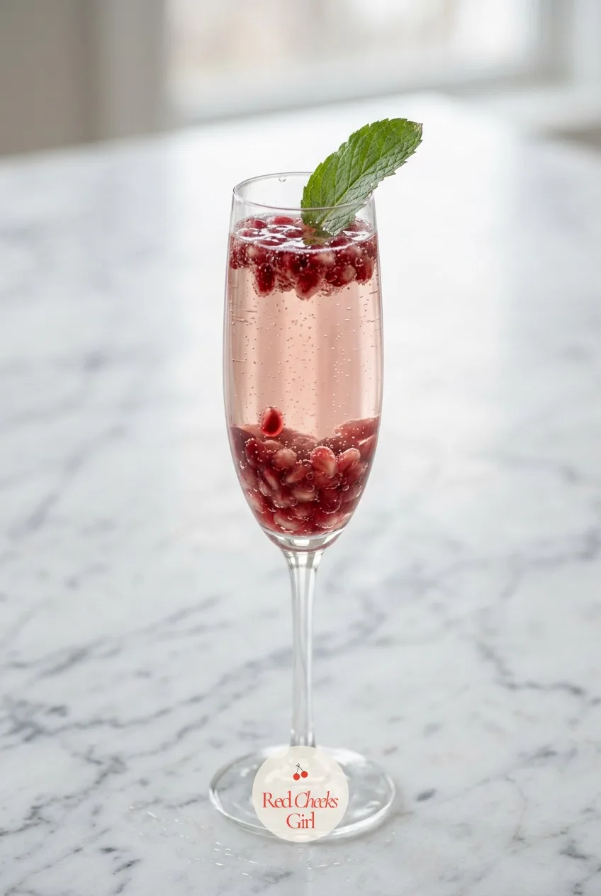 Sparkling Pomegranate Midnight Toast. Christmas mocktail recipes
