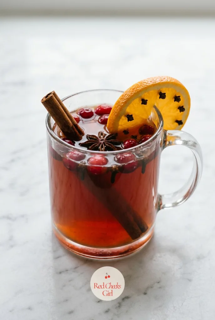 Spiced Cranberry Mulled Cider. Christmas mocktail recipes