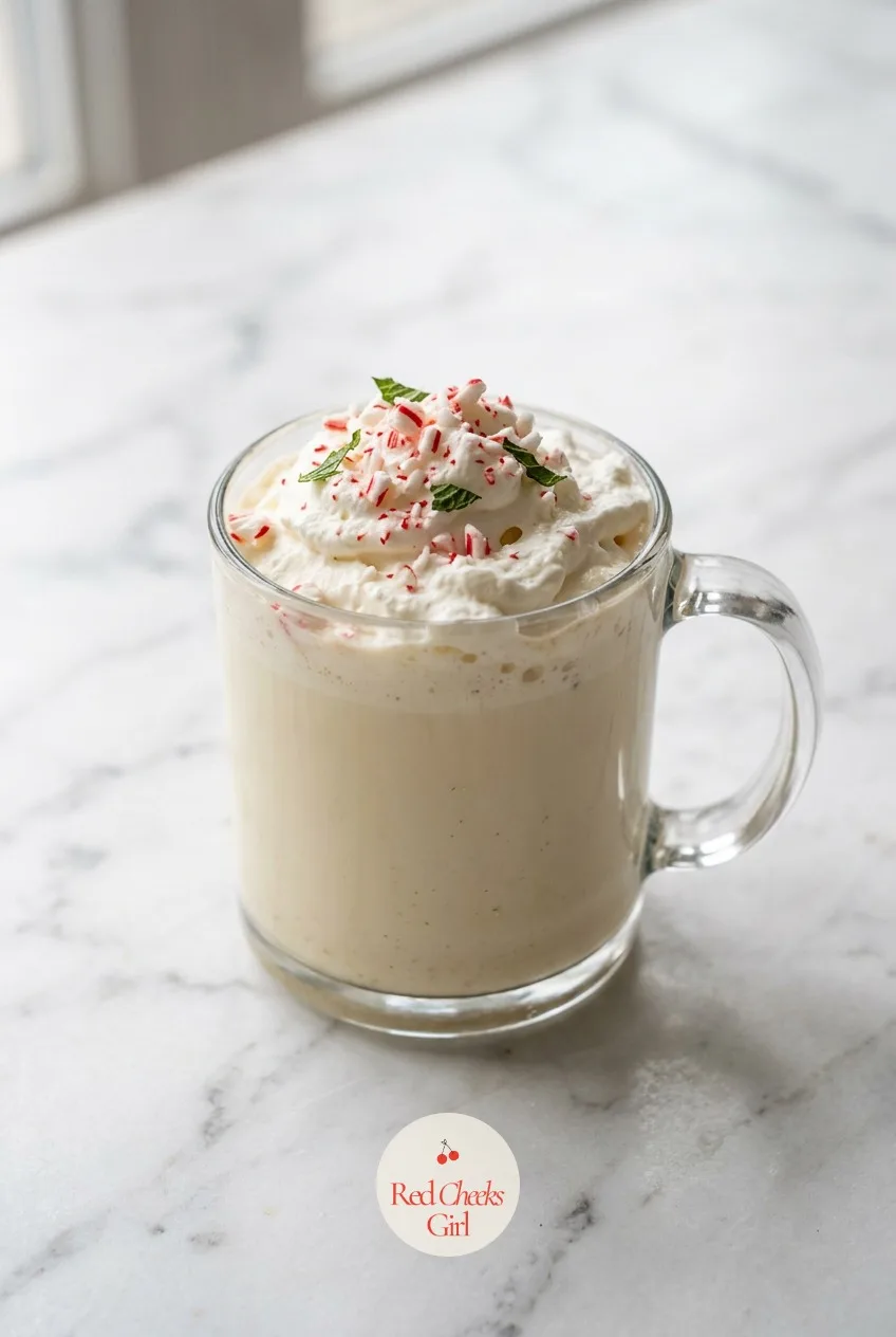 White Chocolate Peppermint Mocktail. Christmas mocktail recipes