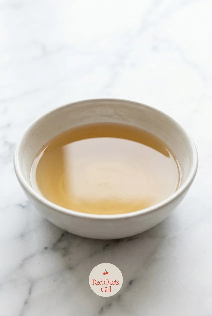 Strain the Syrup — The hot syrup gets pressed through a strainer into a bowl, leaving the spent rosemary behind. Christmas mocktail