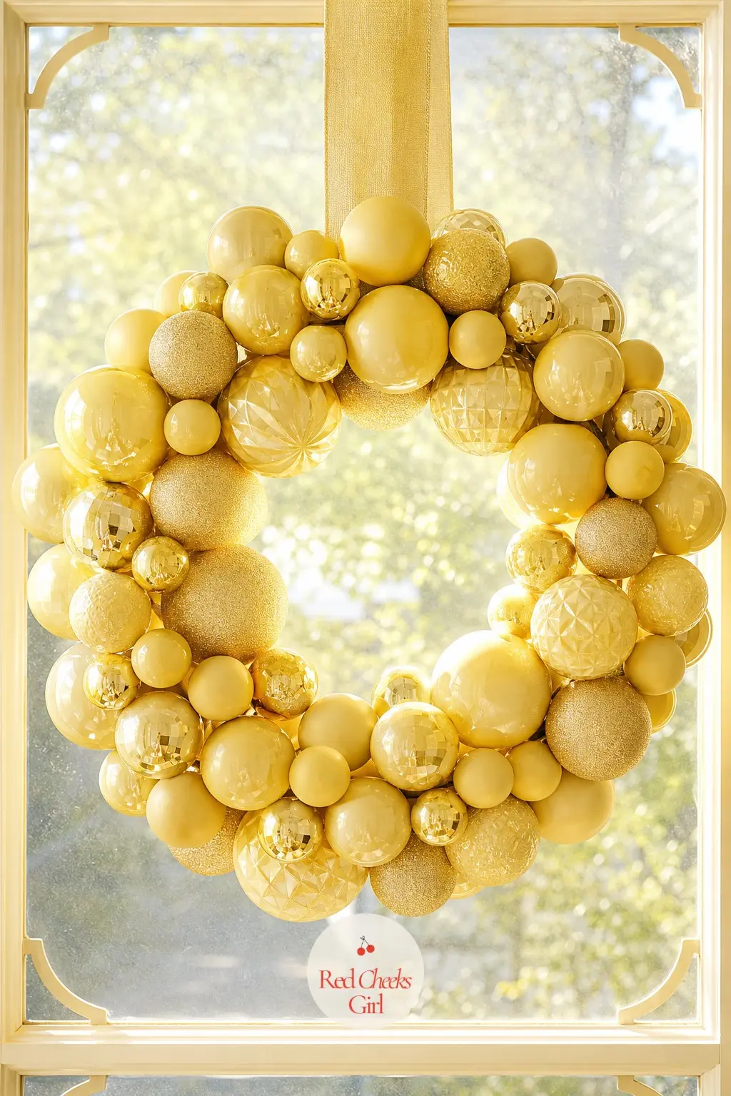 The Butter Yellow Monochrome Shatterproof Wreath for the Sunporch — Butter yellow is the one colour on this list nobody else is using, and a sunporch is