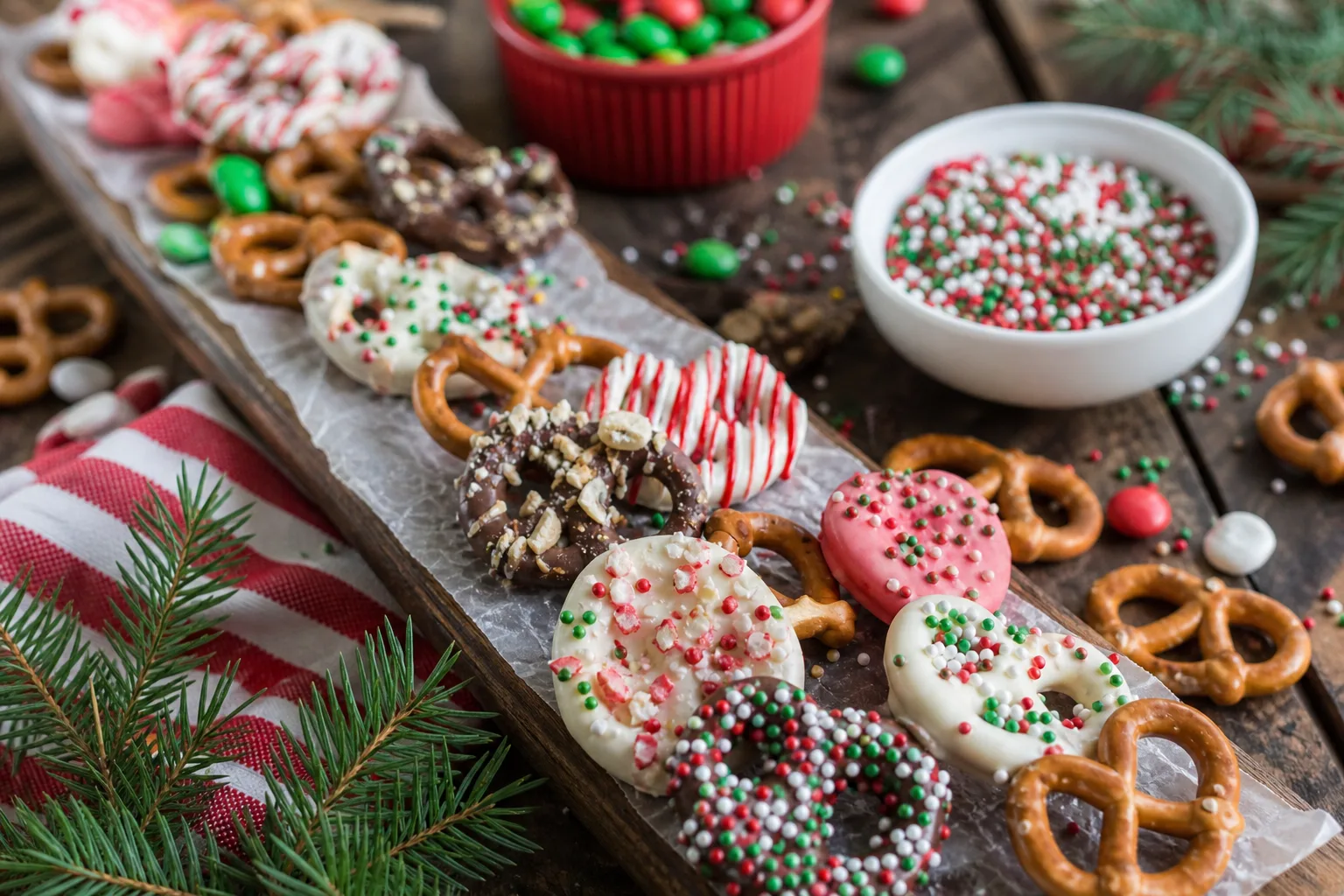 15 Christmas Pretzel Treats Kids Can Make With Candy Melts and Sprinkles