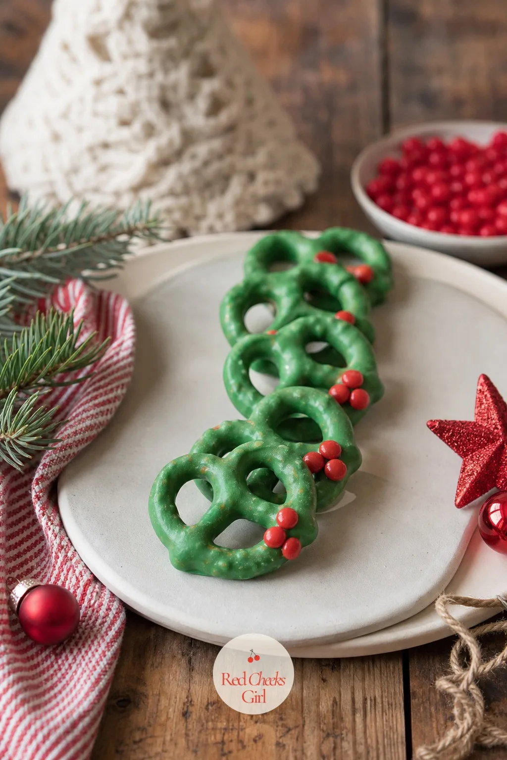 Pretzel Wreaths — A pretzel ring already looks like a wreath before you touch it, which is exactly why this one takes five minutes from bag to plate. Christmas