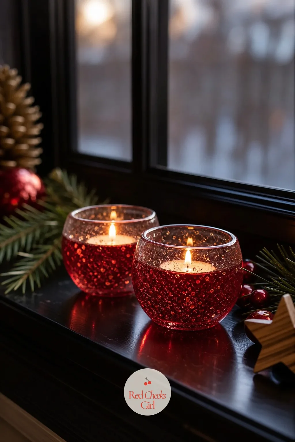Cranberry Votive Cups — Tea lights alone leave most of a dinner table in the dark once the sun goes down at four. Christmas resin crafts