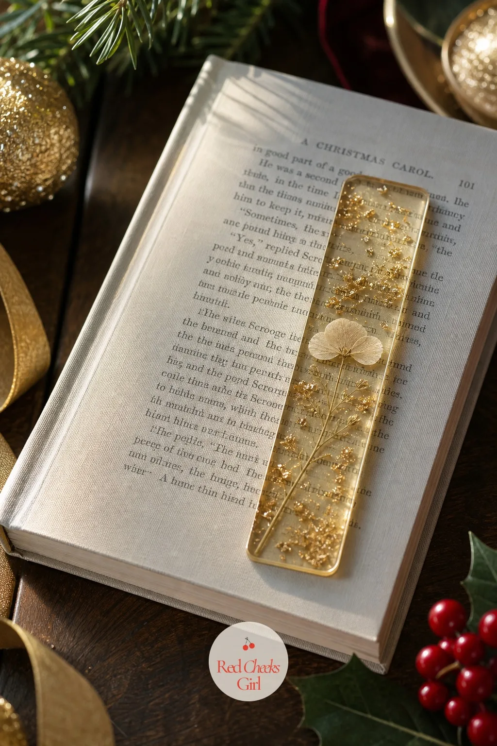 Pressed Botanical Bookmark — A folded page corner says a book was finished in a hurry, not that it was loved. Christmas resin crafts