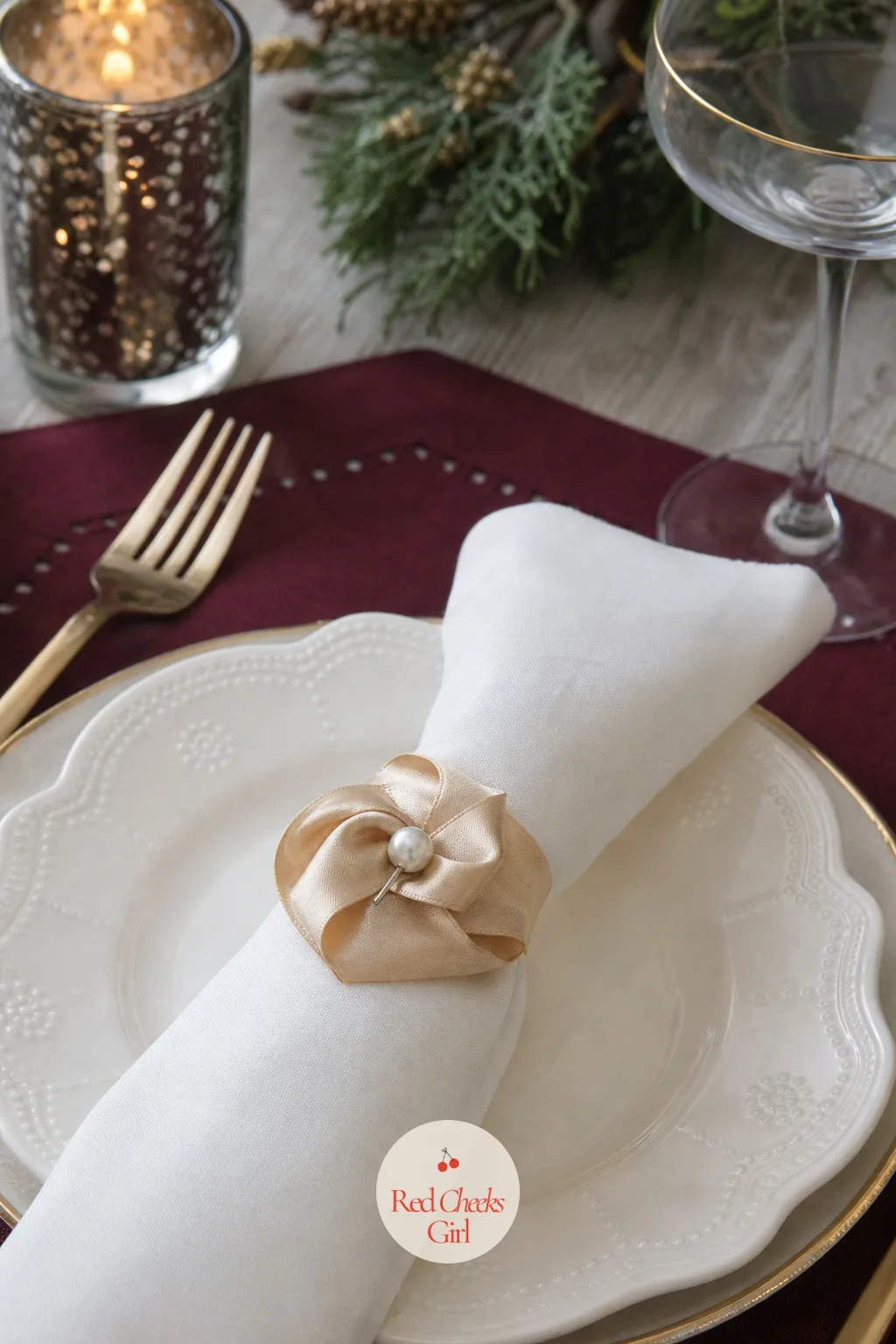 Ribbon Rosette Napkin Rings — Plain napkin rings look like an afterthought by the time dessert comes around. Christmas ribbon crafts