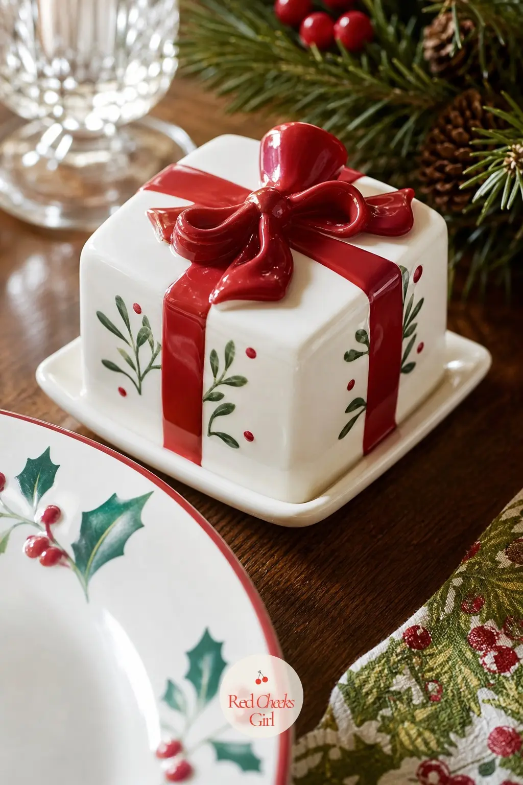 A Butter Dish Shaped Like a Tiny Gift Box at Every Place — Instead of one shared butter dish passed down the table, a tiny individual one shaped like a wrapped