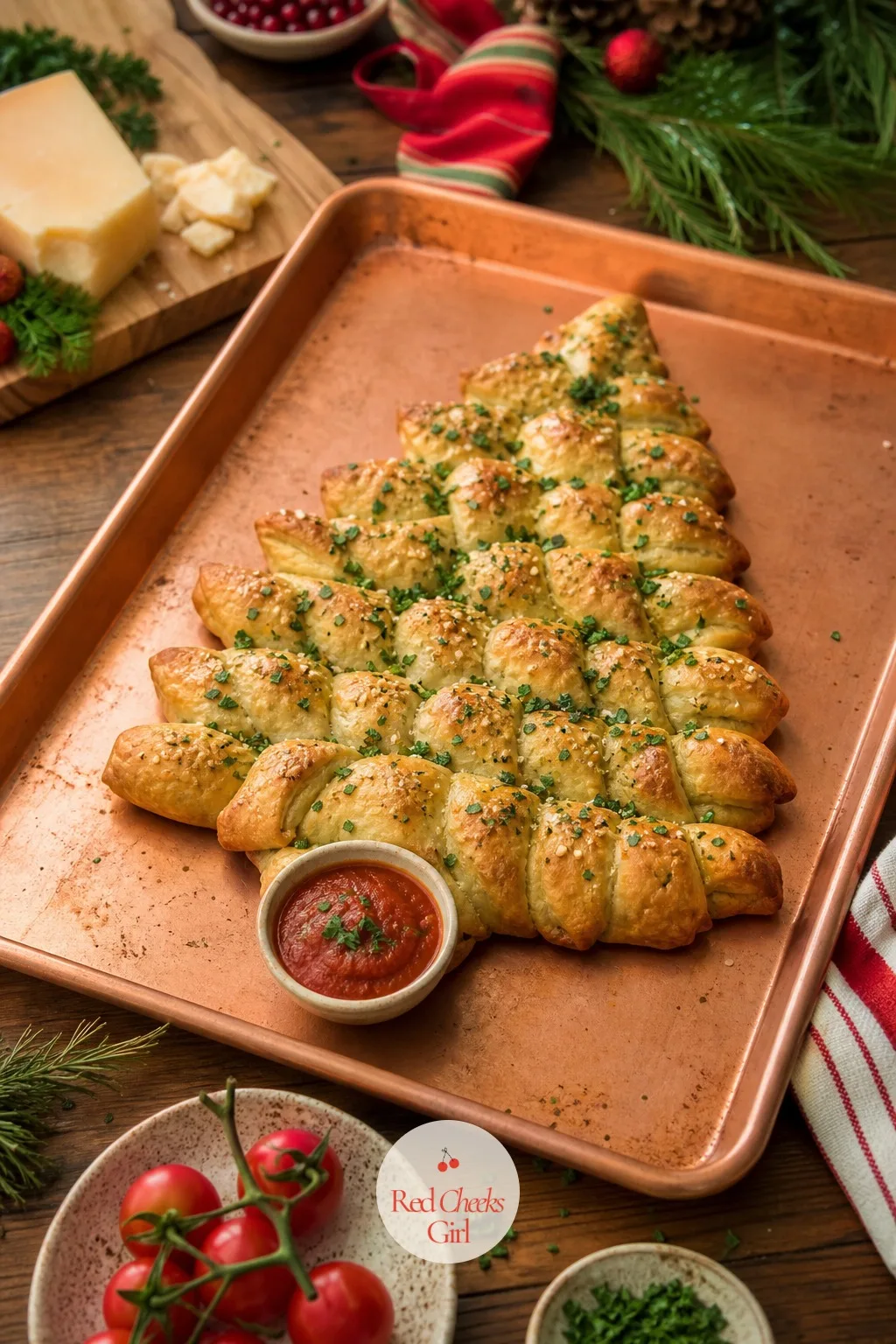 Crescent Roll Tree — Three tubes of crescent dough and twenty minutes get you a tree that looks like it took the whole afternoon. Christmas tree appetizers