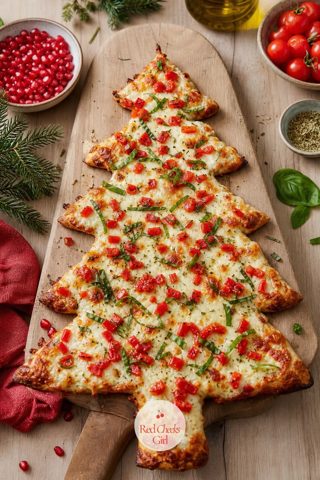 Pizza Tree — Pizza already wins every party on its own, so shaping it like a tree is really just an excuse to serve it as a centerpiece instead of a backup