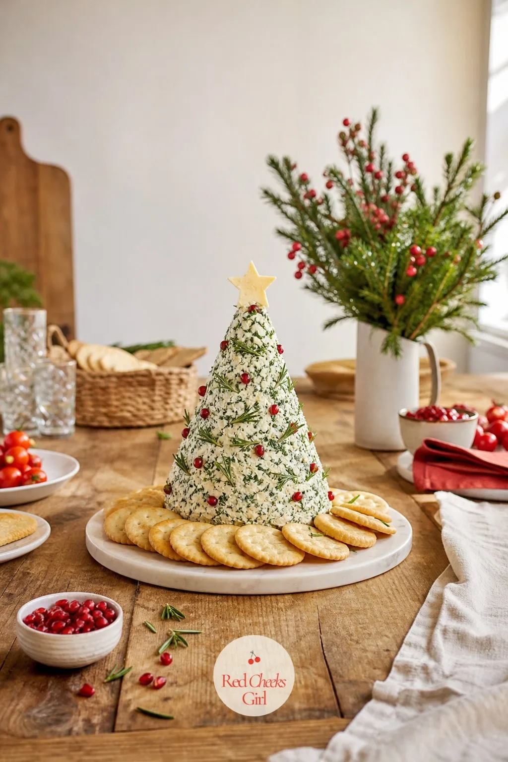 Tree Crackers with Herbed Cheese — Crackers and cheese is the appetizer that needs no introduction, so give it one anyway by shaping the spread itself into a