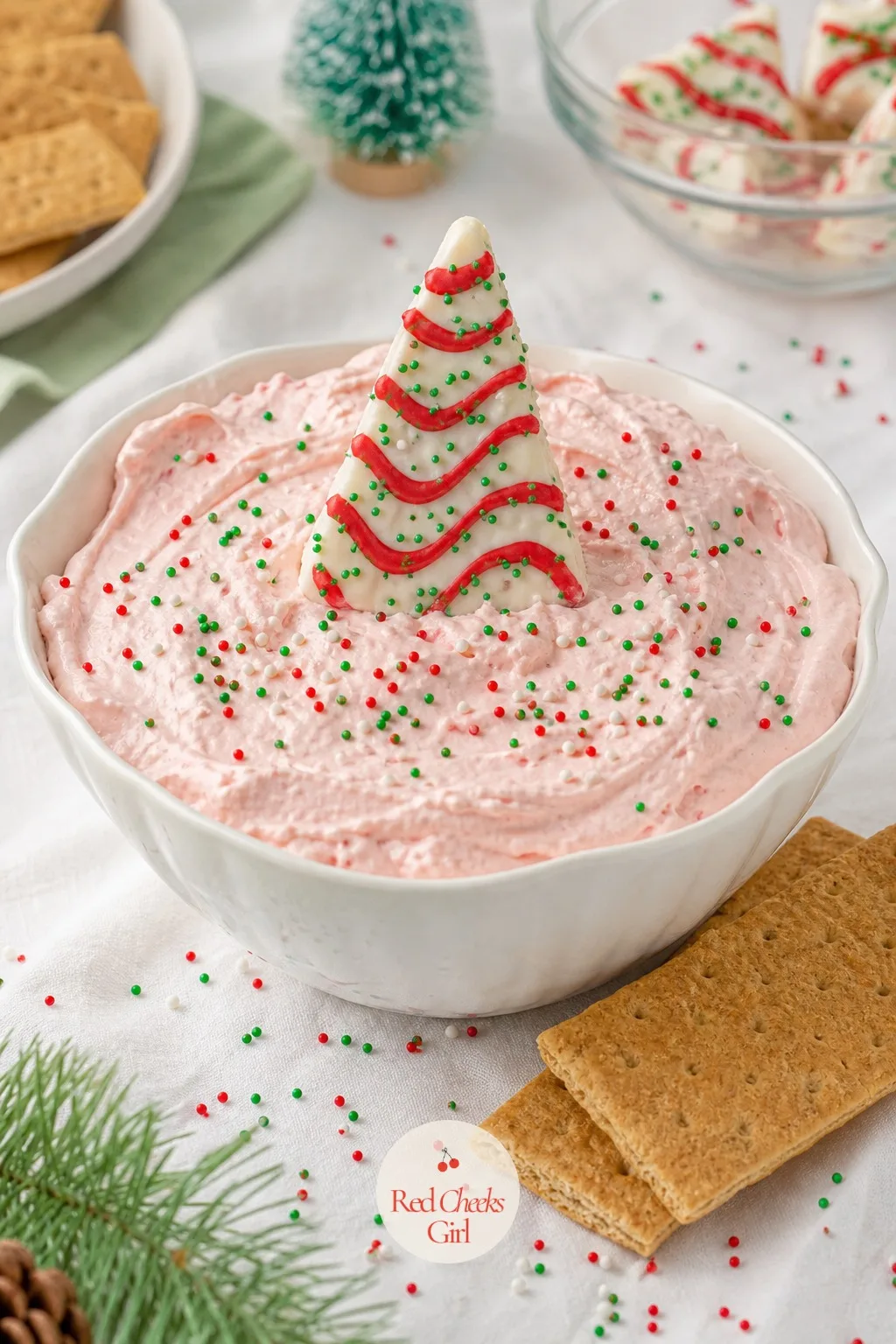 Classic Cream Cheese Cake Dip — This is the one your friend's cousin posted, and there is no improving on it, only making it well. Christmas tree cake dip