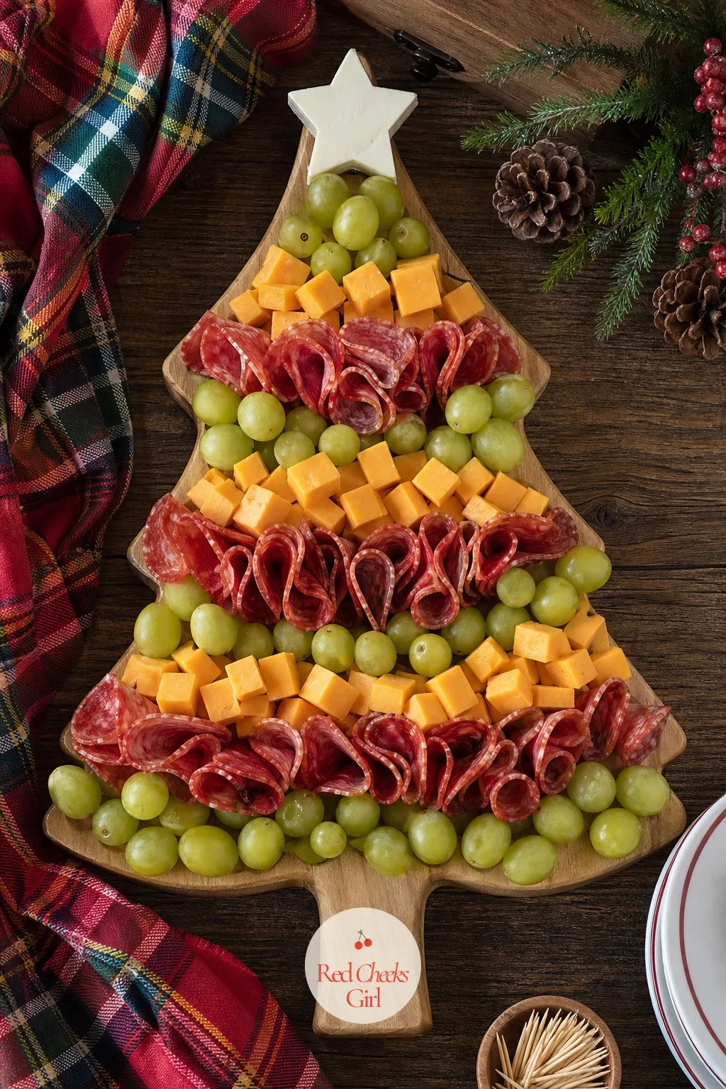 Classic Cheese and Salami Tree — This is the board that started the whole trend, and there is no shame in making the version everyone already loves. Christmas