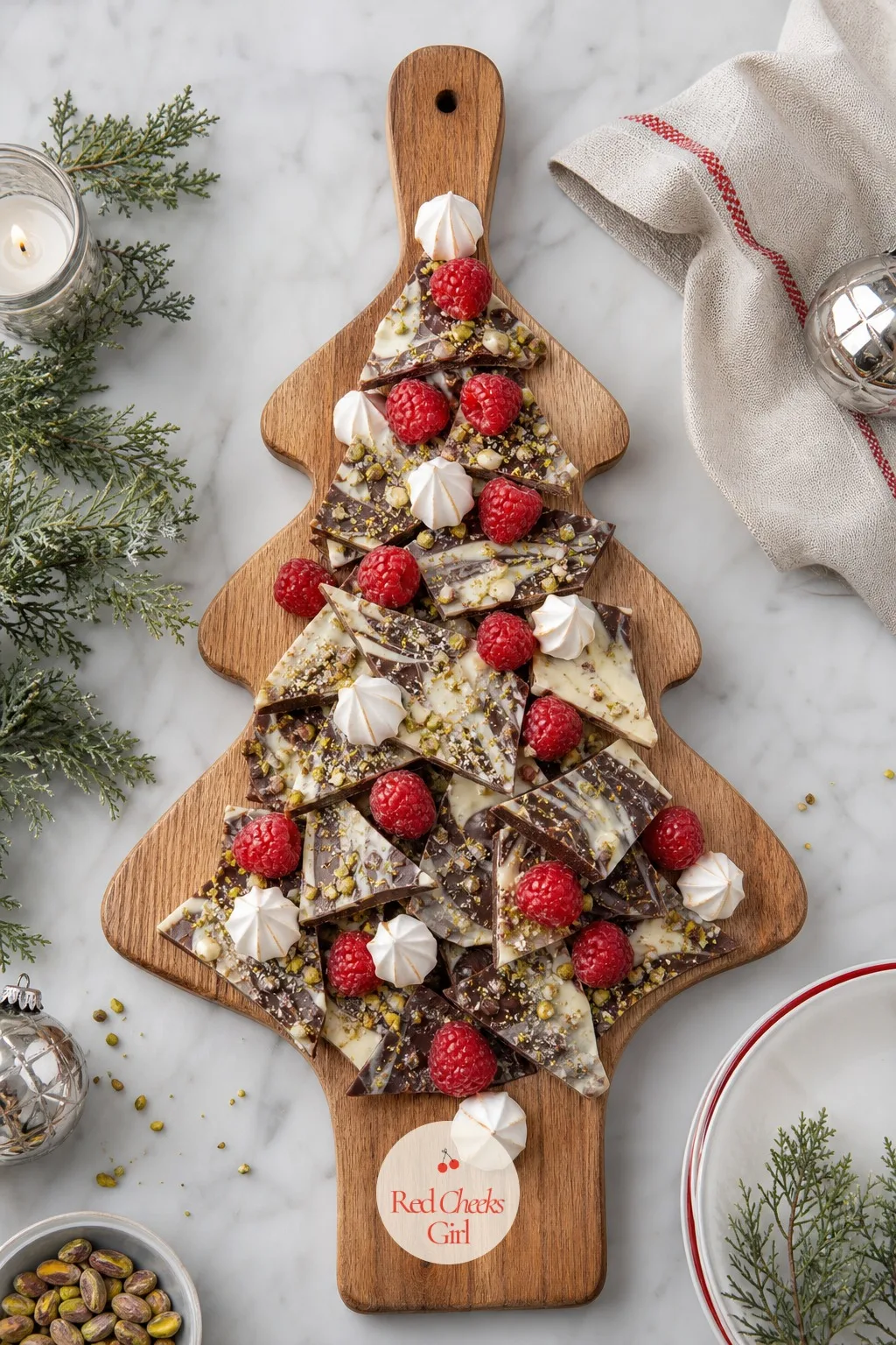 Dessert Tree — For after the plates get cleared, when nobody wants another savoury bite but everyone still wants to graze. Christmas tree charcuterie board