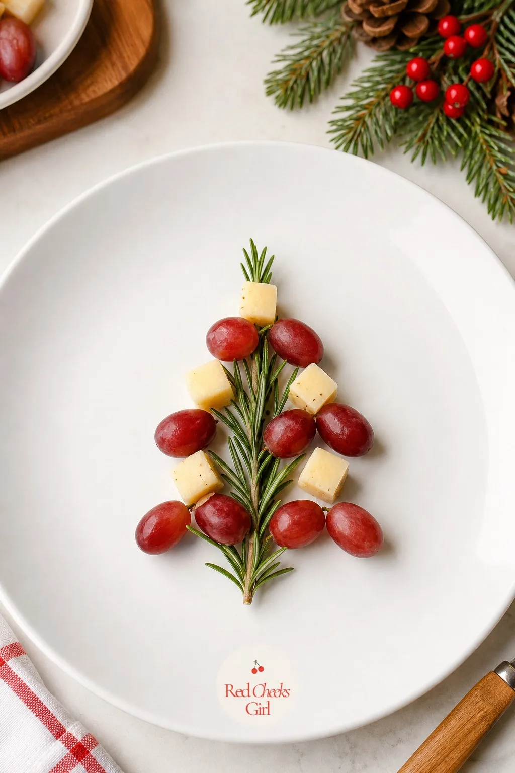 Mini Tree on a Plate — Not every gathering needs a board the size of a coffee table. Christmas tree charcuterie board