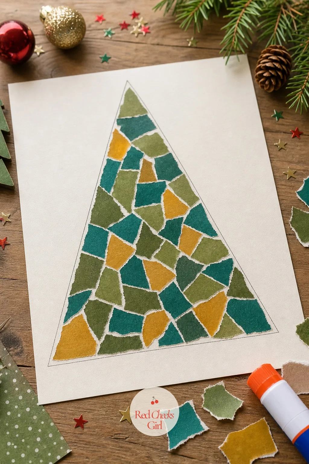 Torn Paper Mosaic Tree — For the toddler who is not ready for scissors, or the afternoon when scissors are simply one tool too many, this one skips them