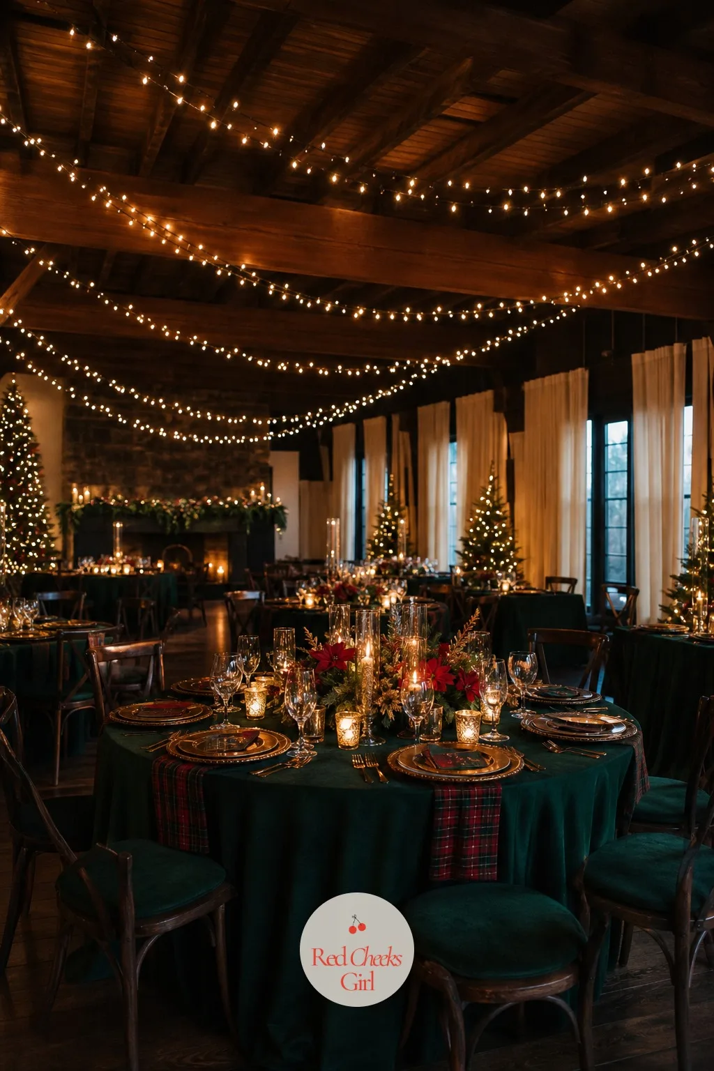 Warm String Lights Draped Across the Ceiling — Overhead fluorescent or flat venue lighting kills every other decision made in this room, so the ceiling needs