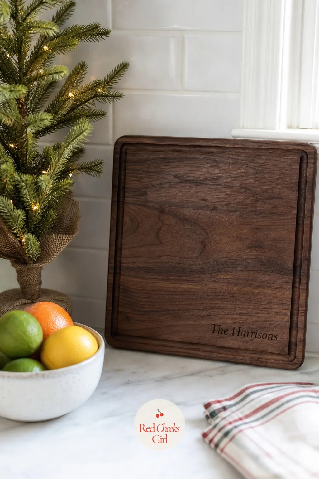 Personalized Wood Cutting Board — A generic cutting board sits in the cabinet behind the one someone actually reaches for. Christmas wood crafts