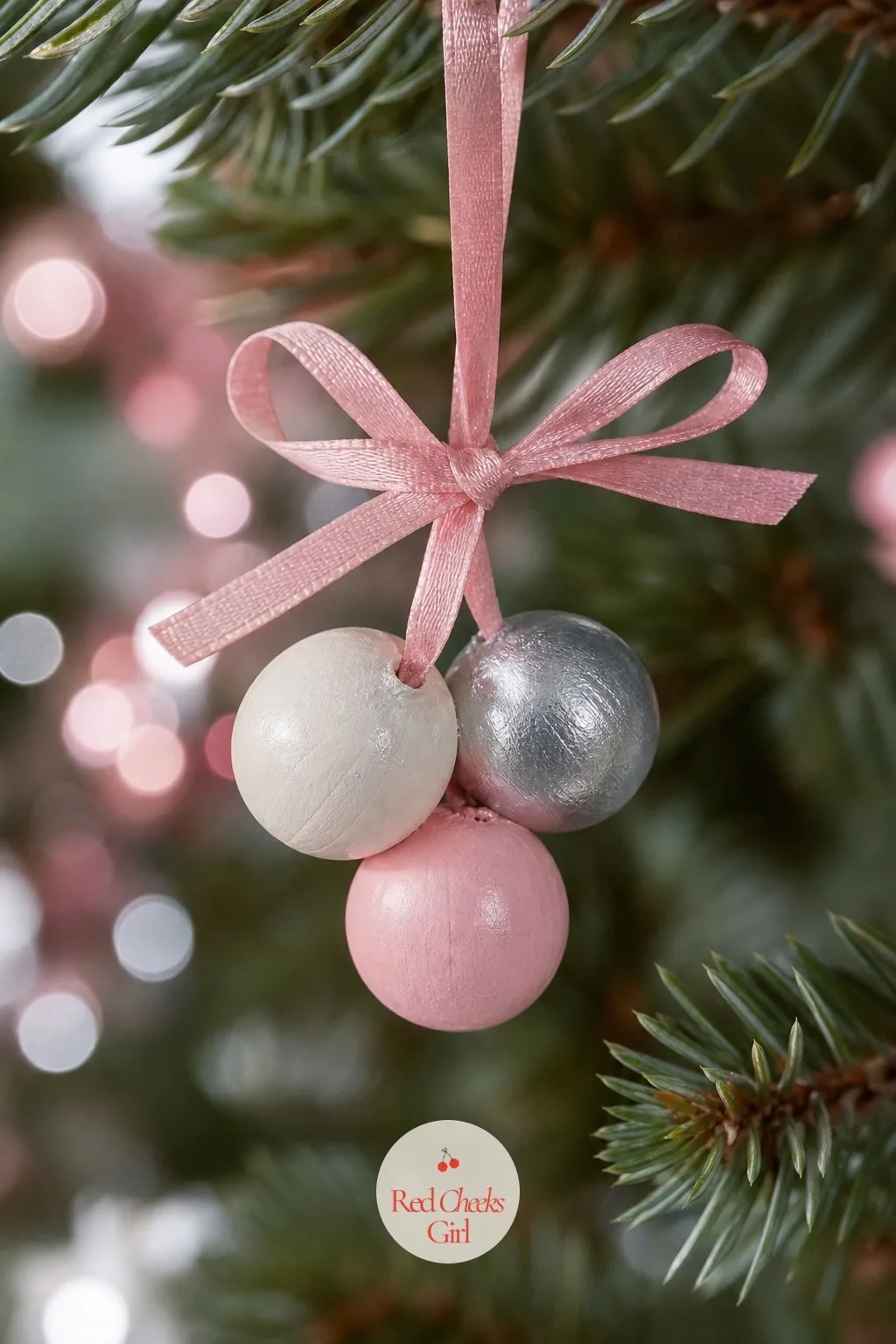 Pearl and Silver Bead Cluster Ornaments — Not every ornament needs a flat face to paint. Christmas wood crafts to sell
