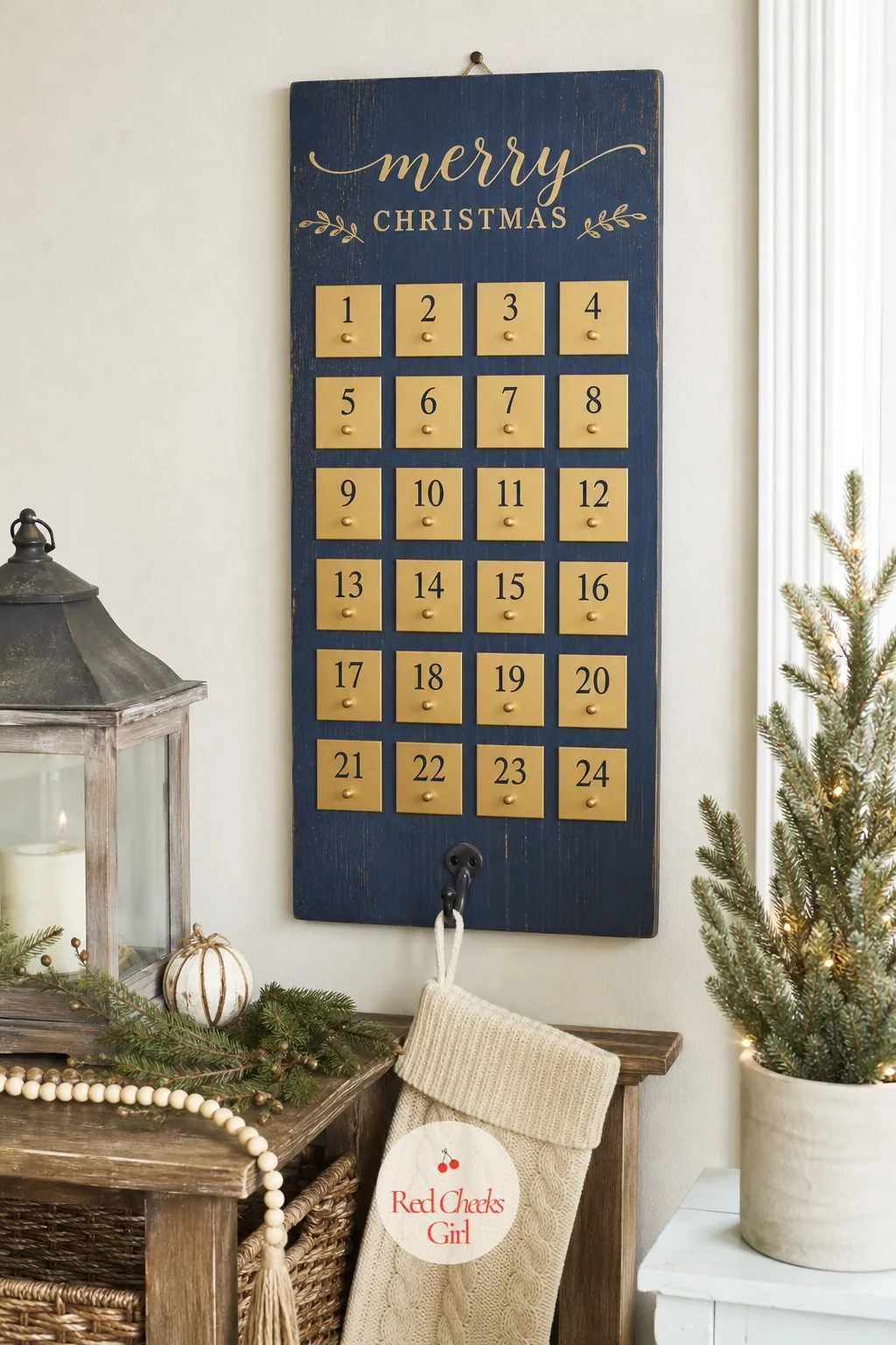 Wood Plank Advent Countdown Board — A paper advent calendar gets thrown out every year. Christmas wood crafts