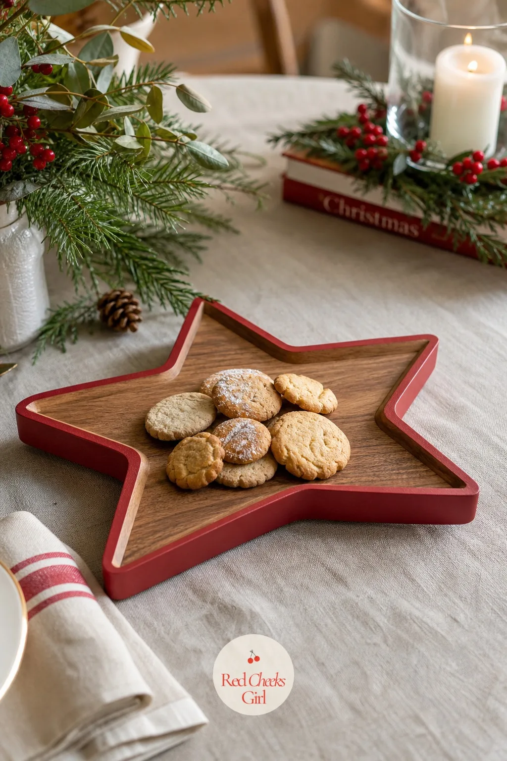 Wood Star Serving Platter — The cookie tray at every party is either plastic or disposable, and neither survives being handed around twice. Christmas wood