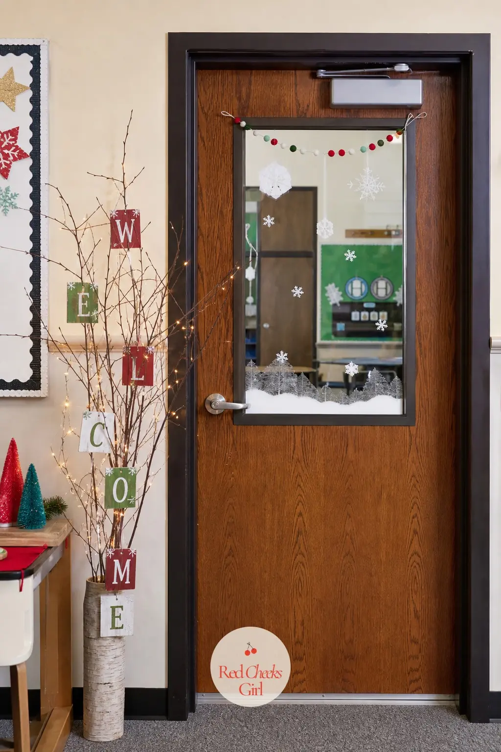 A Birch Branch Welcome Sign Hung Beside the Door — Lean a single bare birch branch against the wall beside the door and hang small wooden tags from its twigs