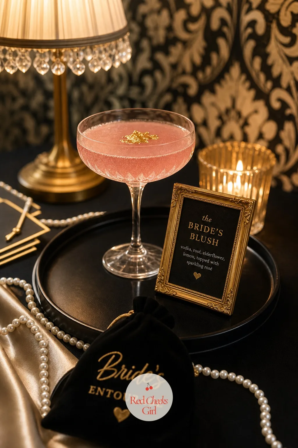 A Signature Cocktail Poured in Her Name — The first drink everyone gets handed on arrival is not just champagne, it is a cocktail built and named for the
