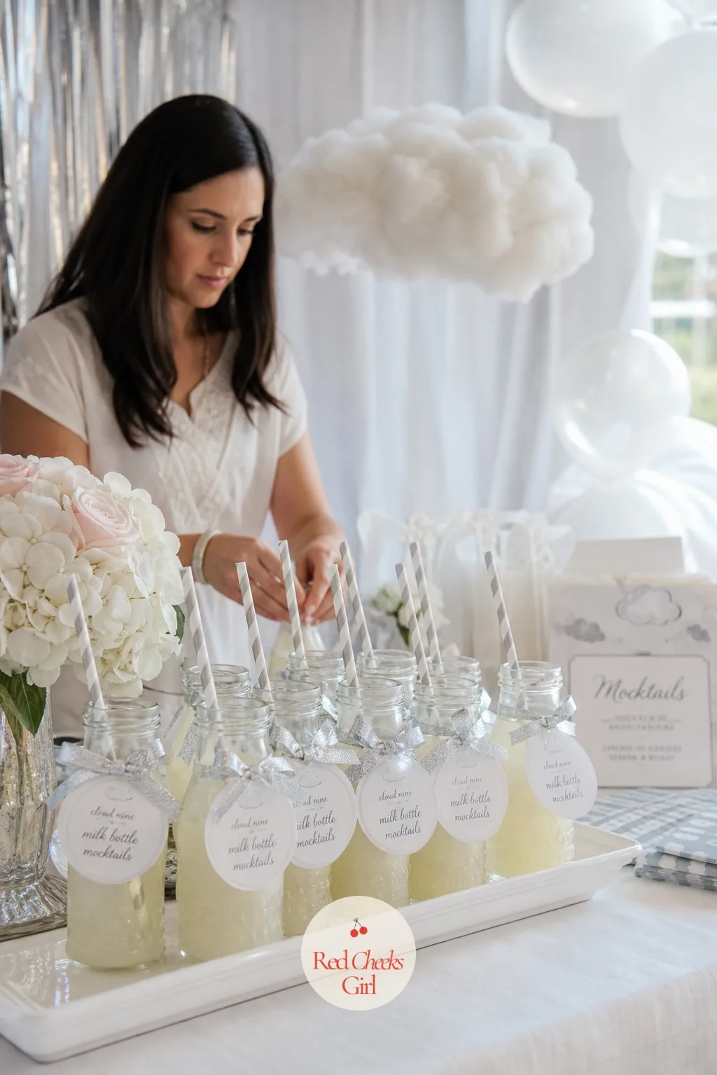 Cloud Nine Milk Bottle Mocktails — A punch bowl covers the crowd, but a single bottle in hand gives each guest something that feels made just for them, and it