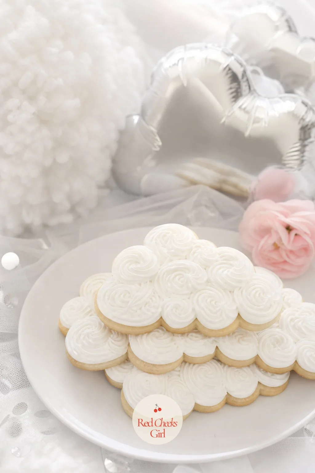 Cloud Sugar Cookies — A dessert table with only cake can feel sparse once the plates start emptying. Cloud 9 baby shower theme