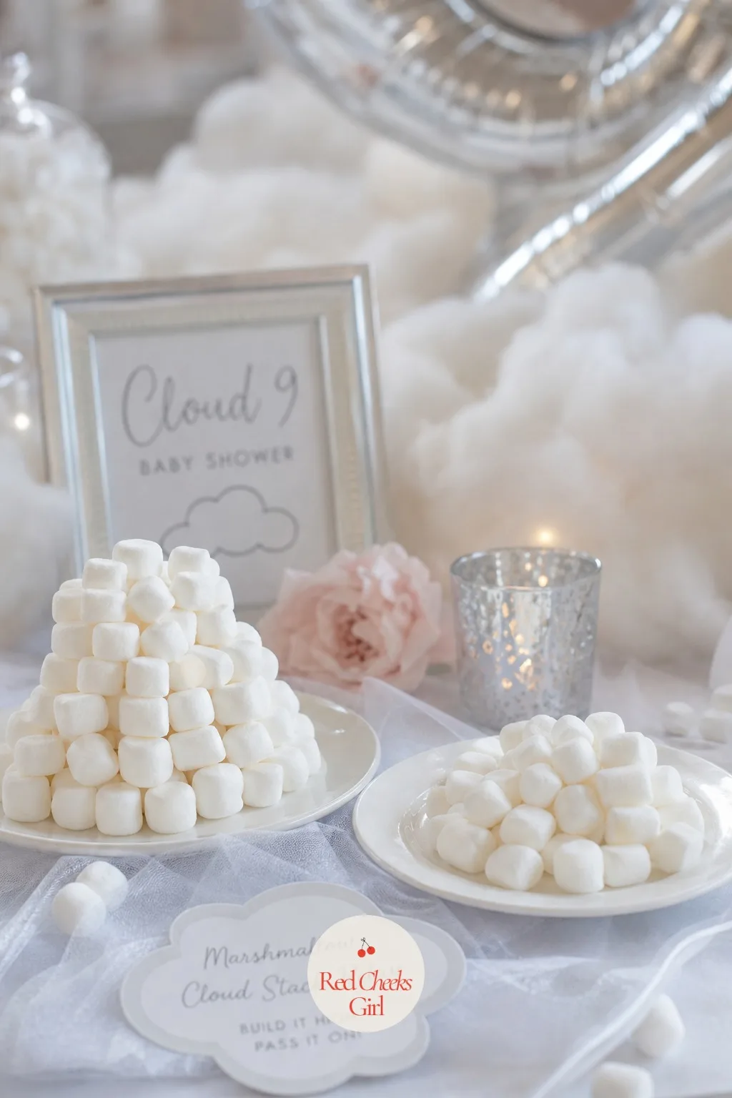 Marshmallow Cloud Stack Relay — Split guests into teams of two or three, and give each team a small plate and a bag of mini marshmallows at the start of their