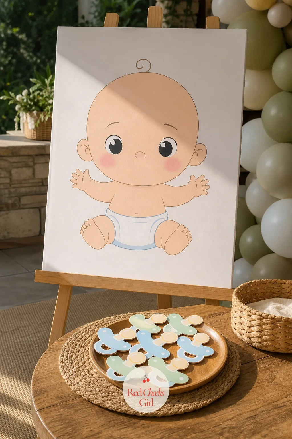 4. Pin the Pacifier on the Baby