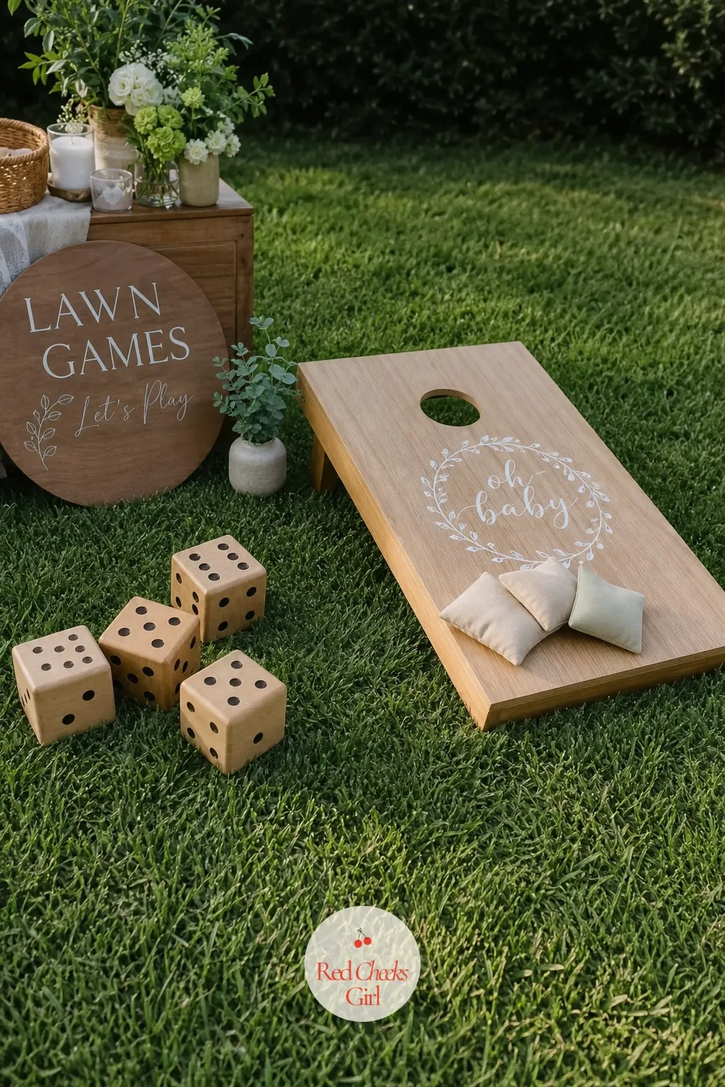 Lawn Games Corner — A backyard with nothing set up on it is wasted square footage at a coed shower. Coed baby shower ideas