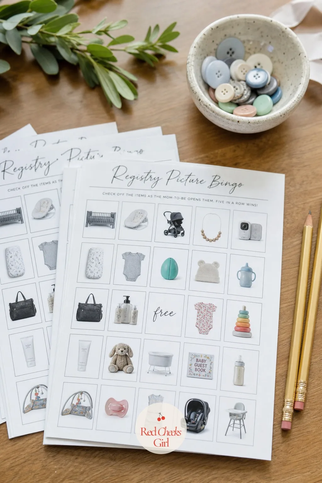 Registry Picture Bingo — Classic bingo with words like rattle and bottle leaves half the room guessing. Coed baby shower ideas