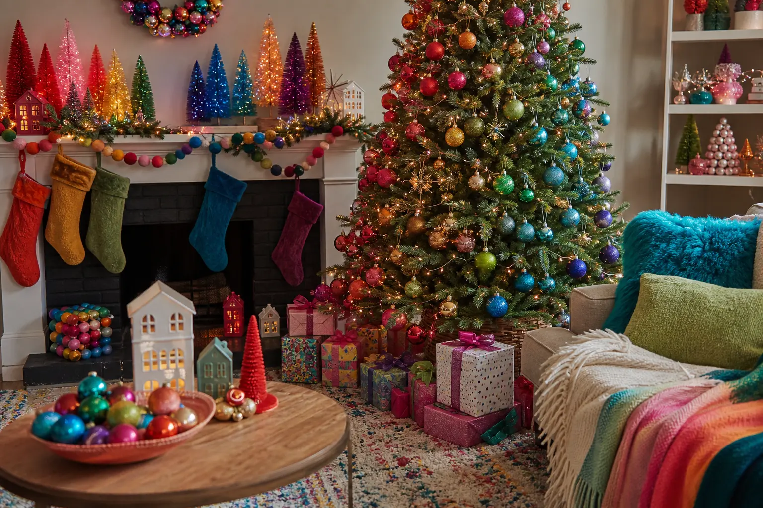 Colorful Christmas Decorations: 24 Rainbow-Bright Ideas for a Joyful, Candy-Colored Home
