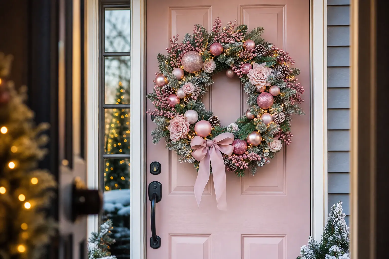 Colorful Christmas Wreaths: 26 Pink, Red, White, Blue, Gold and Purple Ideas for Every Taste