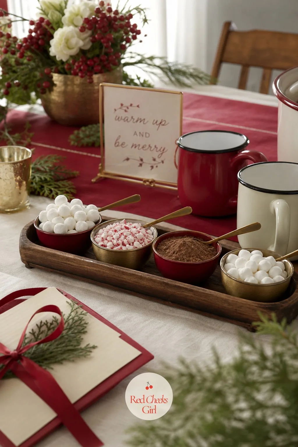 A Small Tray of Garnishes for the Mugs — A pot of cocoa with nothing to add to it is just a pot of cocoa. Cookie exchange party ideas