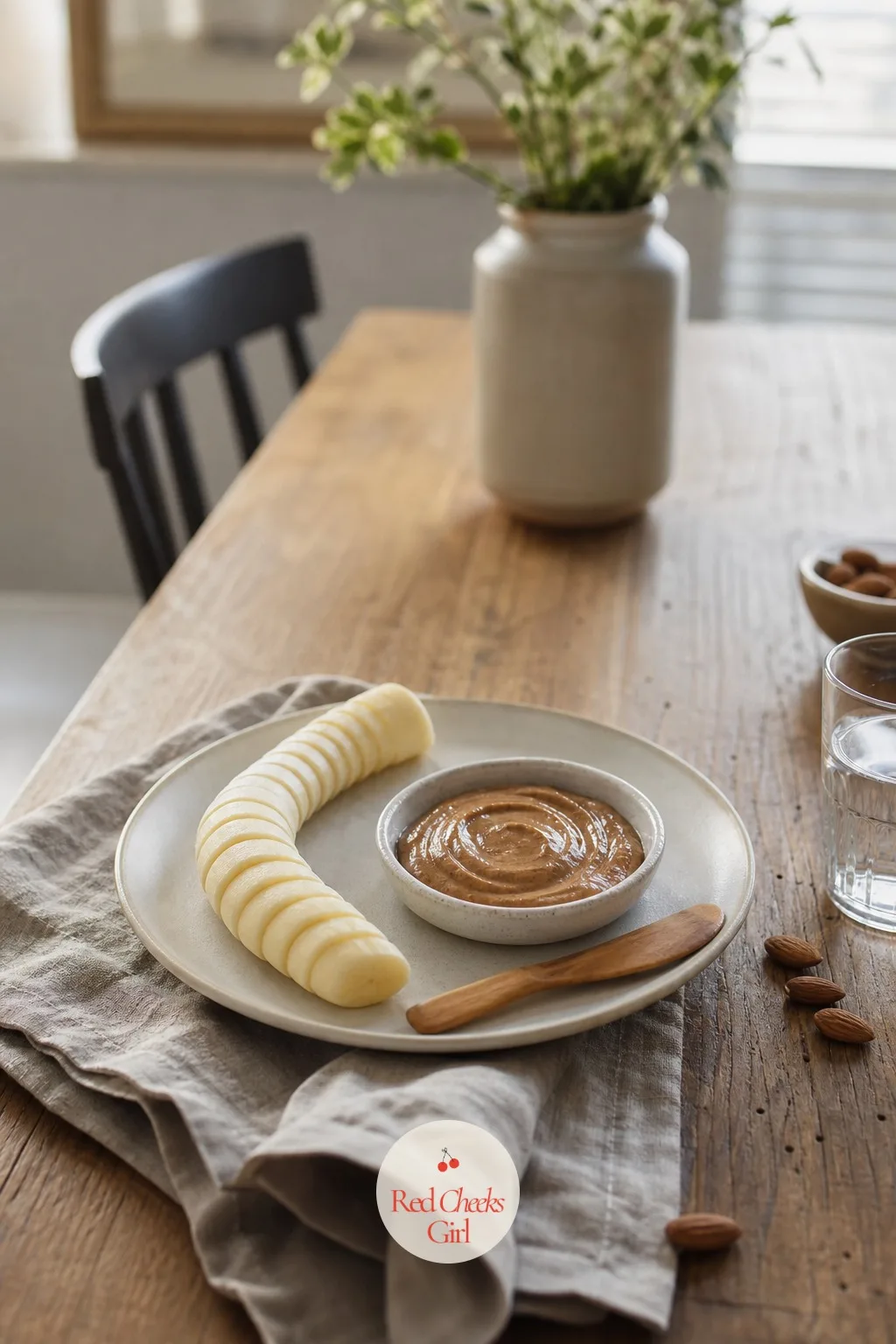Banana and Almond Butter Before the Evening Wind-down — Bananas get dismissed as too sugary for the evening, but paired with a little almond butter they bring