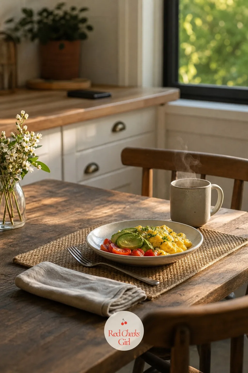 A Slow Breakfast With No Screen at the Table — You know the version where breakfast happens over the sink, phone propped against the toaster. Cortisol belly